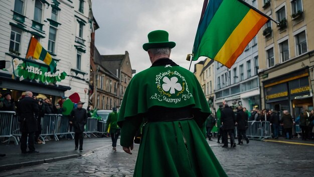 DUBLIN IRELAND 17th March 2018 performers and crowd participating in the 2018 Saint Patricks p