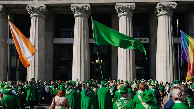 DUBLIN IRELAND 17th March 2018 performers and crowd participating in the 2018 Saint Patricks p