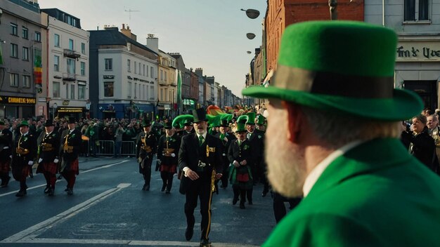 DUBLIN IRELAND 17th March 2018 performers and crowd participating in the 2018 Saint Patricks p