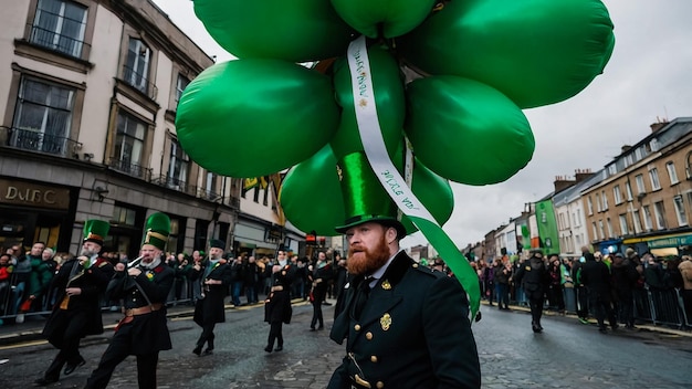 DUBLIN IRELAND 17th March 2018 performers and crowd participating in the 2018 Saint Patricks p