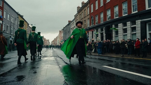 DUBLIN IRELAND 17th March 2018 performers and crowd participating in the 2018 Saint Patricks p