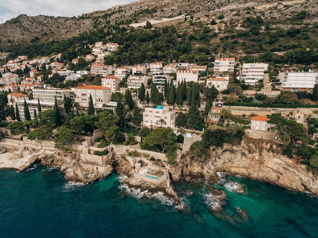 Dubrovnik croatia june aerial view of the territory of grand villa argentina and villa sheherezade