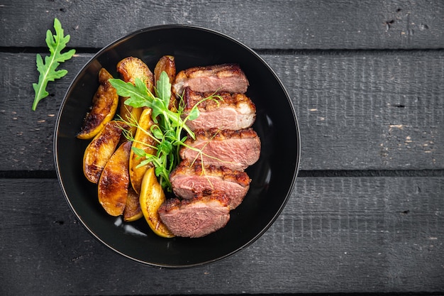 duck breast meat and garnish poultrysecond course side dish fresh ready to eat meal snack