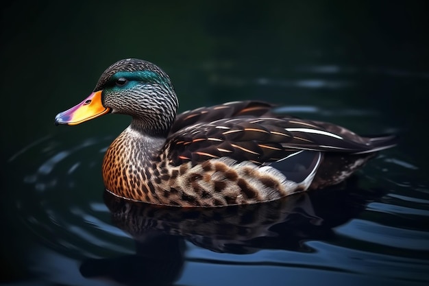 A duck in the water