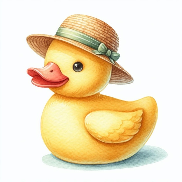 a duck with a hat on it that says ducky