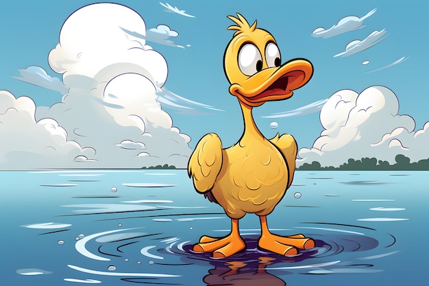 a duck with a yellow head and the words ducky on it