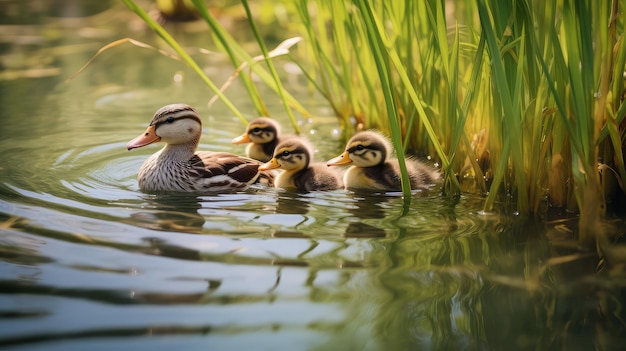 Photo ducks marsh water