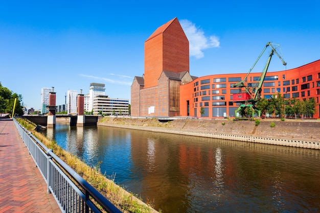 Duisburg city skyline in Germany