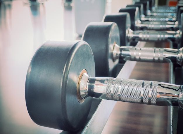 Dumbbell in at the gym room