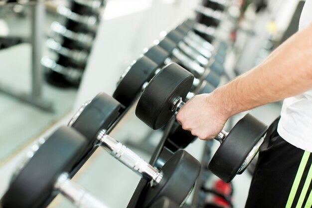 Dumbbell in the gym