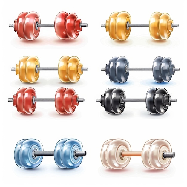 Photo dumbbell icon gym equipment weightlifting symbol bodybuilding 3d realistic logo dumbbell sport