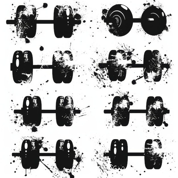 Photo dumbbell icon gym equipment weightlifting symbol bodybuilding logo dumbbell sport accessories