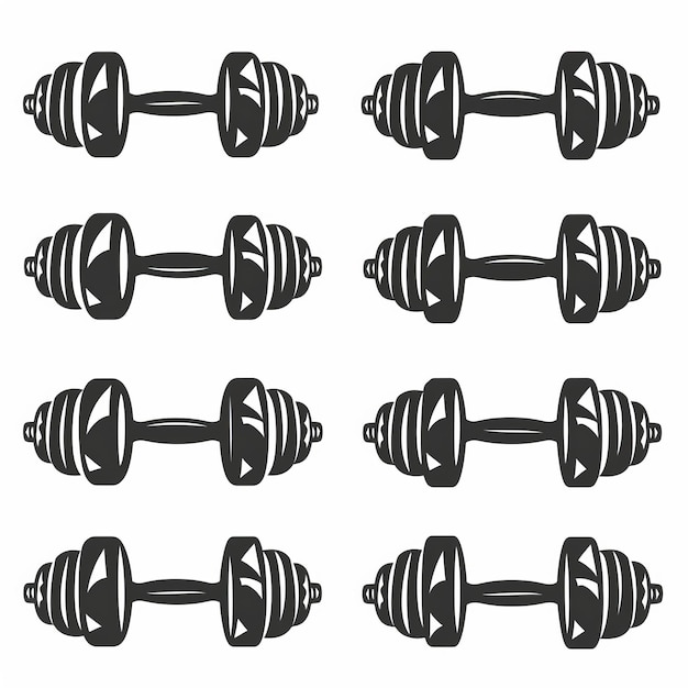 Photo dumbbell icon gym equipment weightlifting symbol bodybuilding minimal flat logo dumbbell