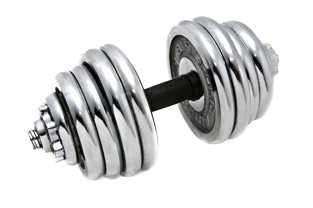 Dumbbell isolated on white weightlifting