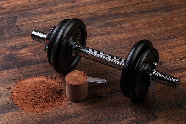 Dumbell and protein powder