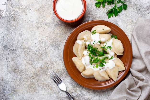 Photo dumplings with potatoes, ukrainian dish