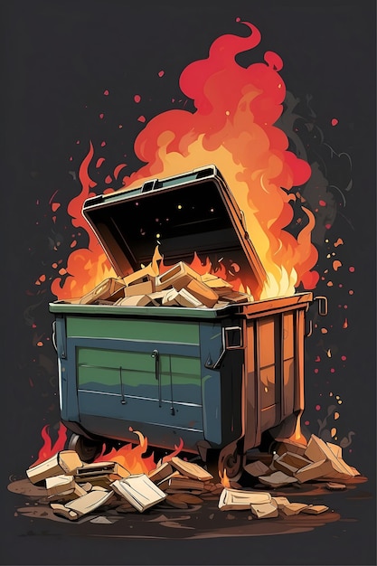 Dumpster fire vector