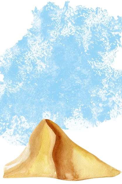 Dune on the background of blue spots watercolor wallpaper