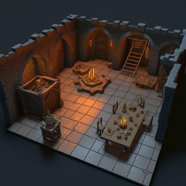 Dungeon Game Tileset AI Generated