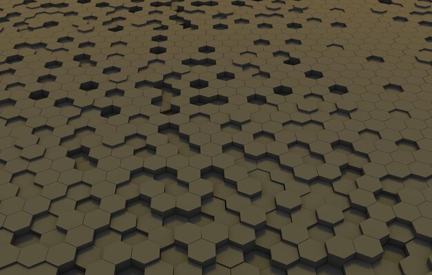 Duo tone hexagon 3D background texture 3d rendering illustration Futuristic abstract background