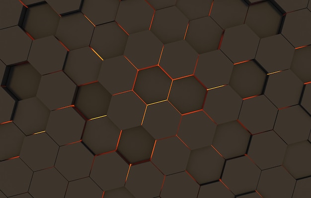 Duo tone hexagon 3D background texture 3d rendering illustration Futuristic abstract background