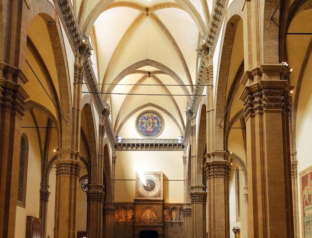 Duomo Santa Maria Del Fiore and Campanile. Florence. Inside Interior. Italy