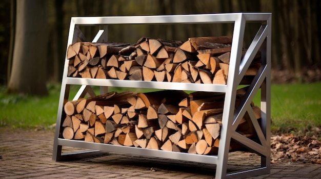 Durable Stainless Steel Firewood Rack