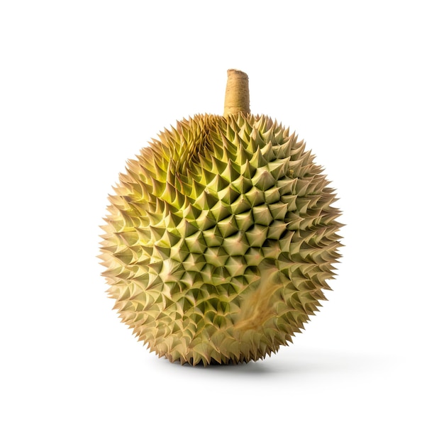 A durian fruit with a white background