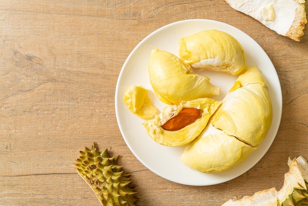 Durian riped and fresh durian peel