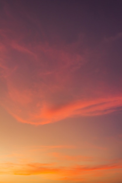 Dusk sky with colorful sunlight in the evening