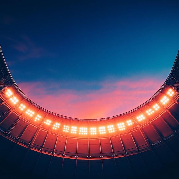 Dusk Stadium Lights Vibrant Colors and Dynamic Angles