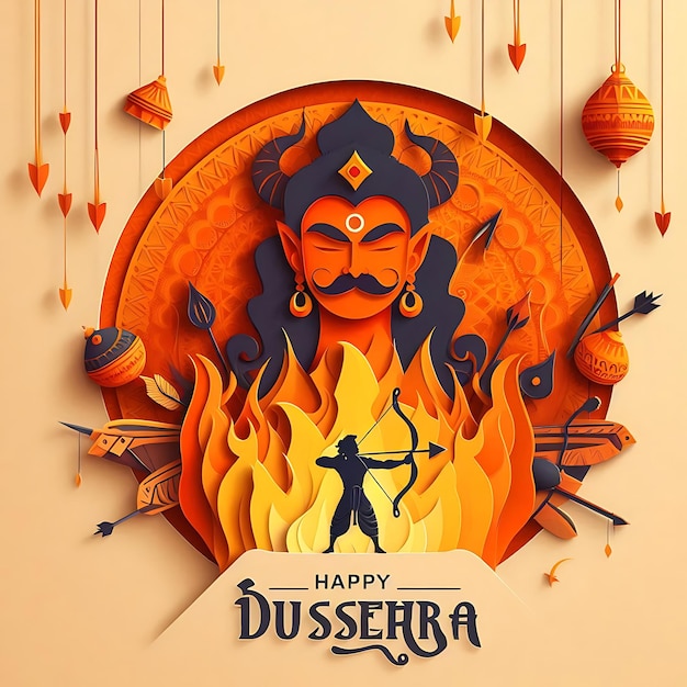 Photo dussehra background illustration