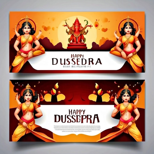 Photo dussehra banner template