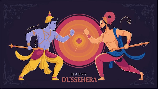 Photo dussehra hindu festival modern abstract illustration