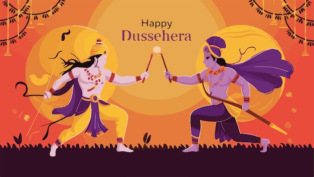 Dussehra Hindu festival modern abstract illustration