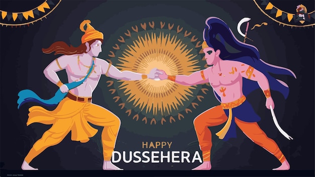 Dussehra Hindu festival modern abstract illustration