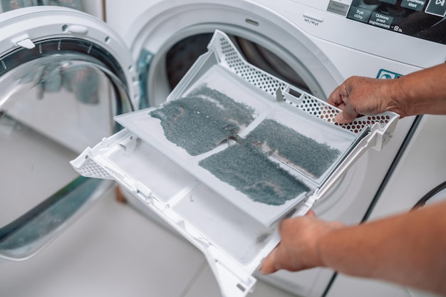 Dust and dirt trapped by the clothes dryer filter