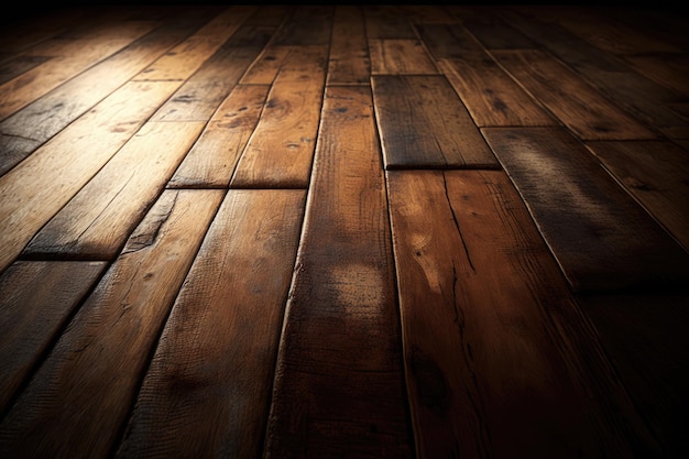 Dusty old wooden floors insulated render top view hardwood floor created with generative ai