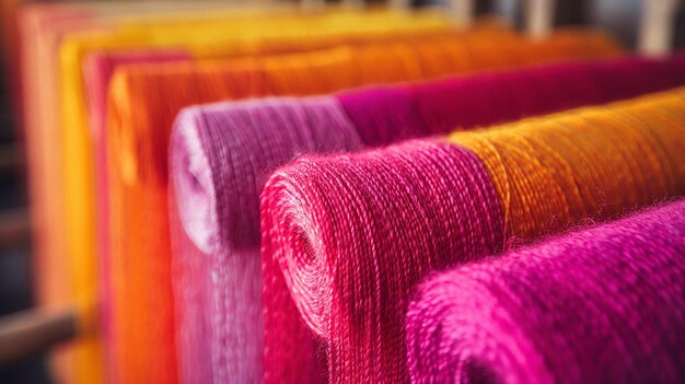 Photo dyeing fabrics and yarn in production farm