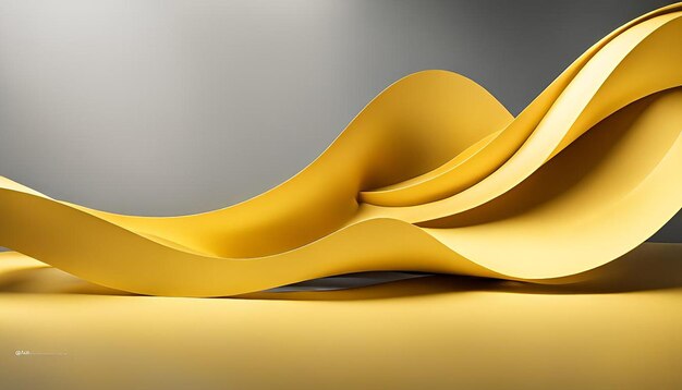 Dynamic 3d modern abstract yellow background minimal paper background