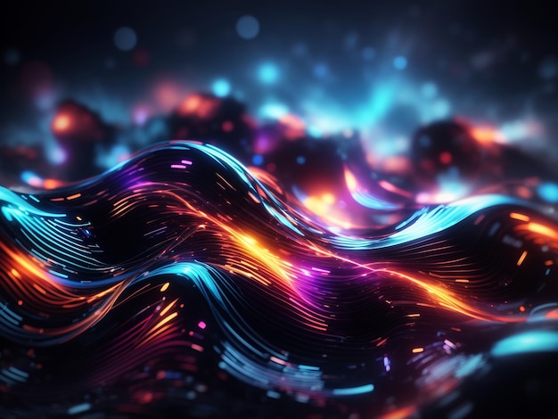 a dynamic abstract background with futuristic pulsating waves of light and energy