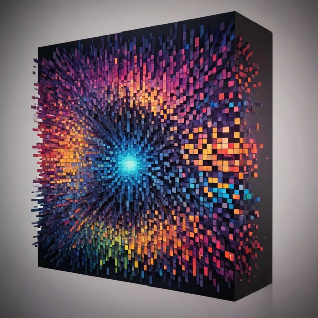 Photo a dynamic abstract piece where the pulse of pixels brings the design to life in a vibrant