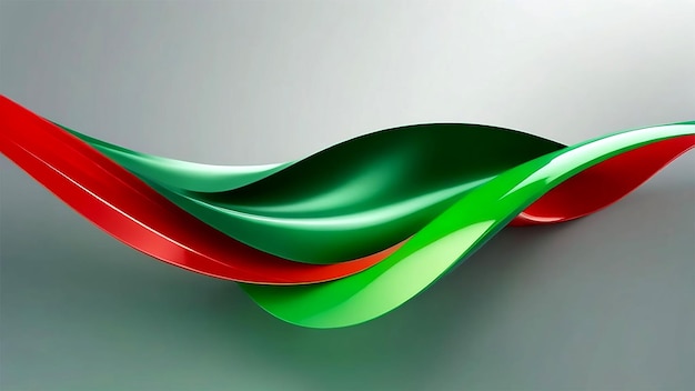 Photo dynamic abstract wave in red and green