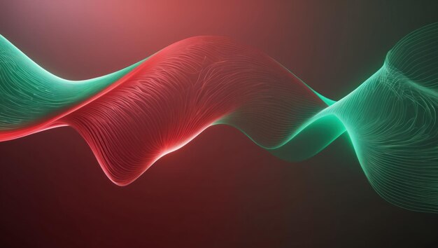 Photo dynamic abstract waves in red and green perfect for digital art themes