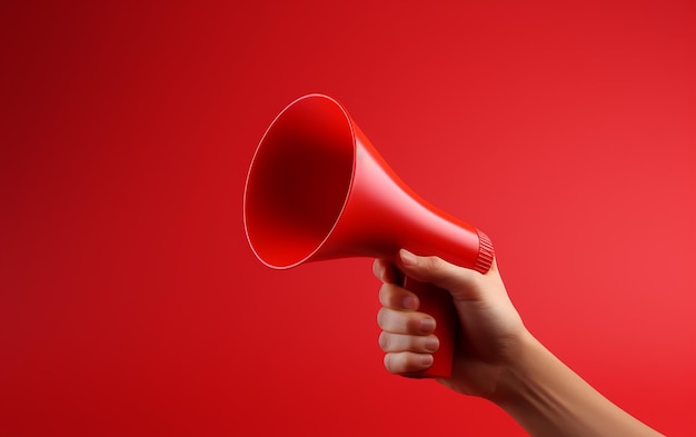 Dynamic Announcements Hand Holding Megaphone on Gradient Background