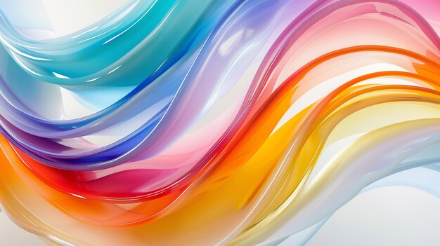 Dynamic arcs of chromatic brilliance converge against a backdrop of pure white