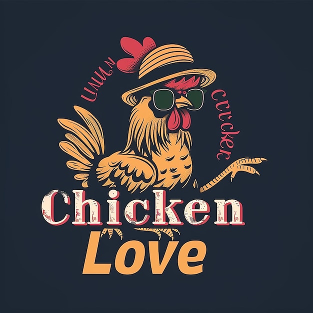 Photo dynamic and attractive design with the chicken logo