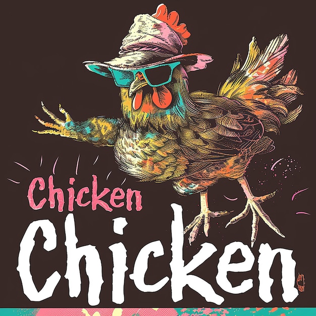 Photo dynamic and attractive design with the chicken logo