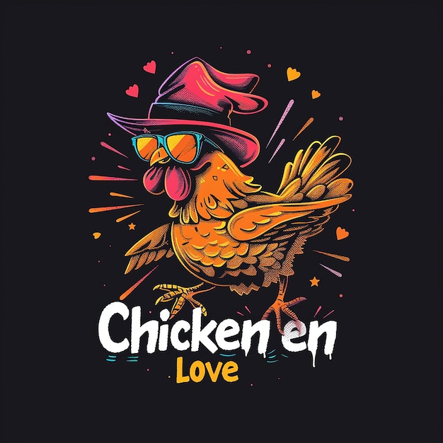 Photo dynamic and attractive design with the chicken logo