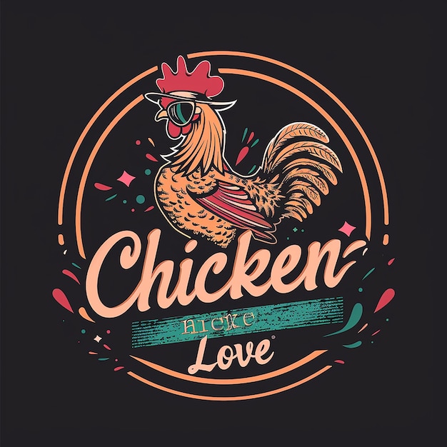 Photo dynamic and attractive design with the chicken logo